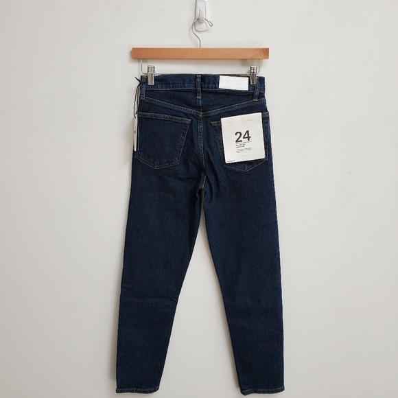 Re/Done 90's High Rise Ankle Crop In Dark Rinse Size 24 NWT - Picture 5 of 9